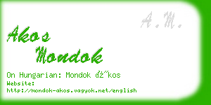 akos mondok business card